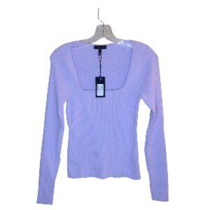 Rag & Bone Asher Square Neck Long Sleeve Top Lavender Medium (See Note) NWT